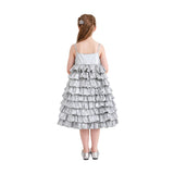 Silver Valeriane Tiered Ruffle Dress