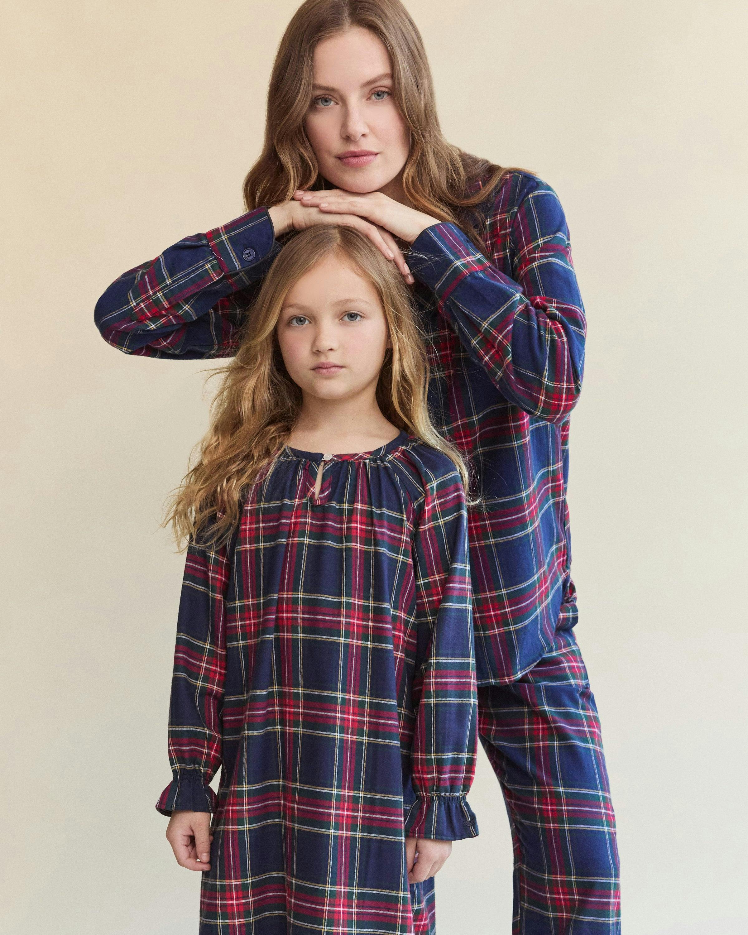 Girl's Brushed Twill Delphine Nightgown in Windsor Tartan