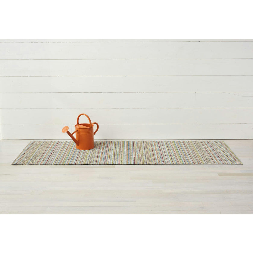 Skinny Stripe Shag Floor Mat, Multi