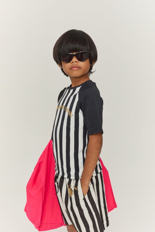 Black Striped UV Sun Protection T-Shirt