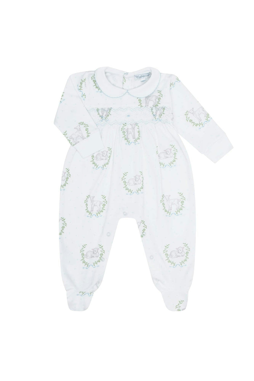 Print Smocked Footie