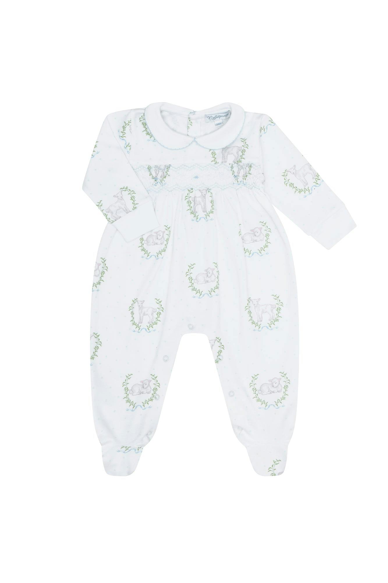 Print Smocked Footie