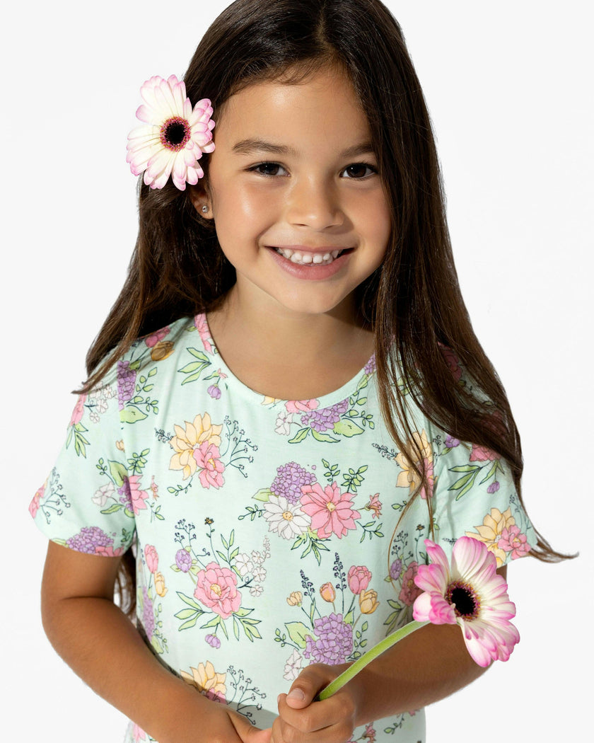 Petals & Posies Bamboo Girls' Short Sleeve Dress