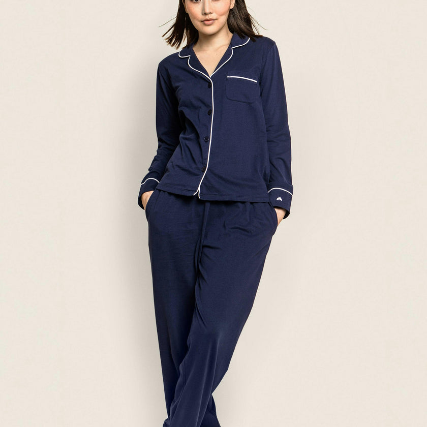 Women's Pima Pajama Set in Navy