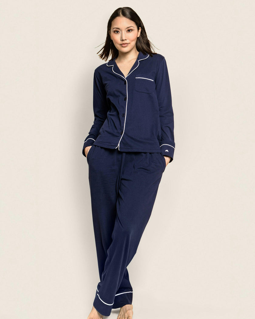 Women's Pima Pajama Set in Navy