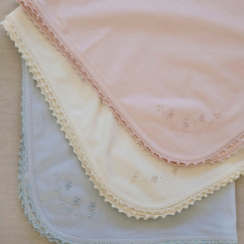 Receiving Blanket w/ Crochet Trim