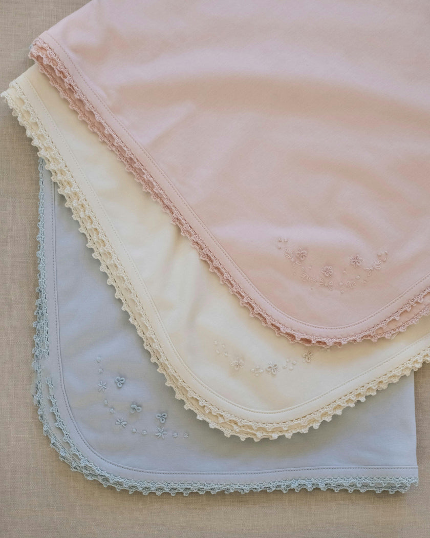 Receiving Blanket w/ Crochet Trim