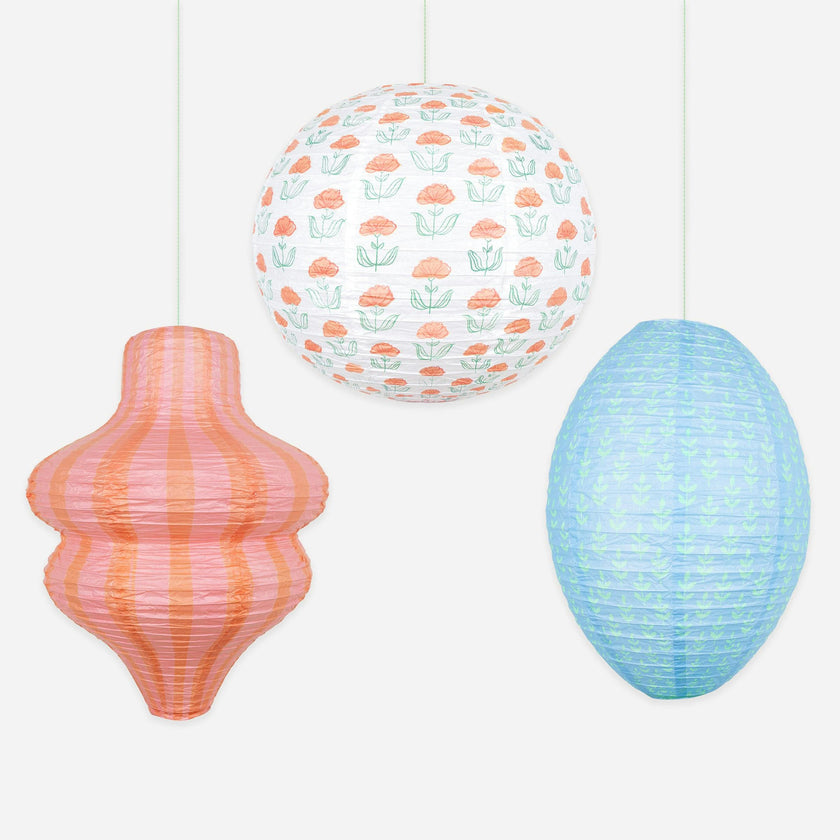 Flora Orange & Blue Lanterns