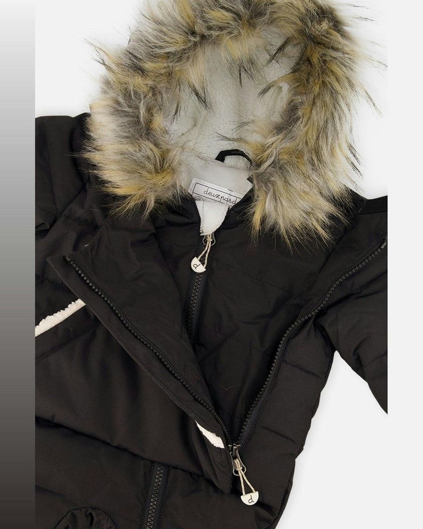 Baby Snug One Piece Snowsuit Adapted For Car Seats Black