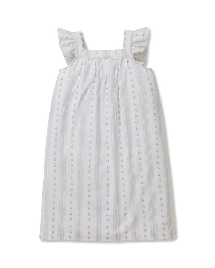 Girl's Twill Clara Nightgown in Cottage Stripe