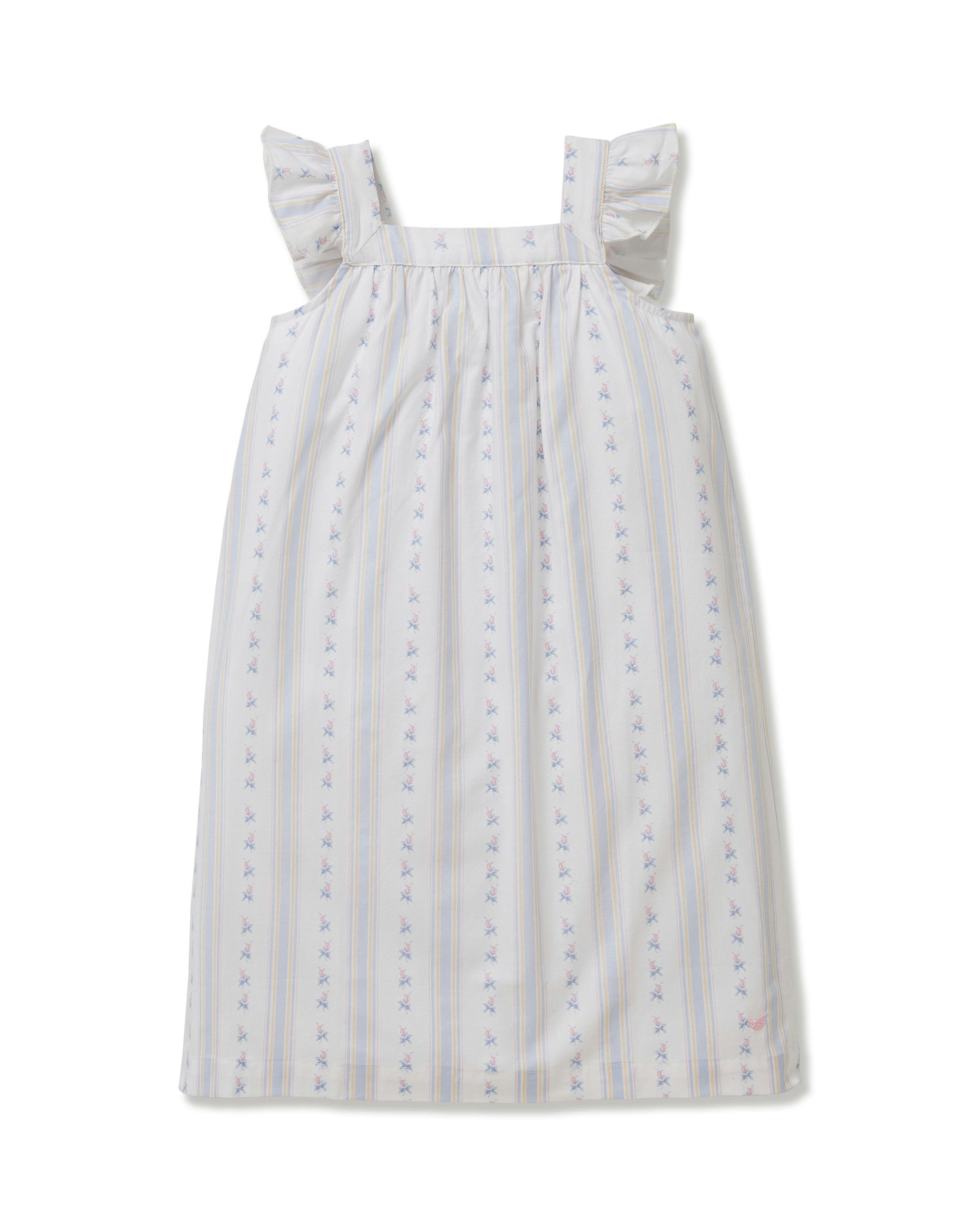 Girl's Twill Clara Nightgown in Cottage Stripe