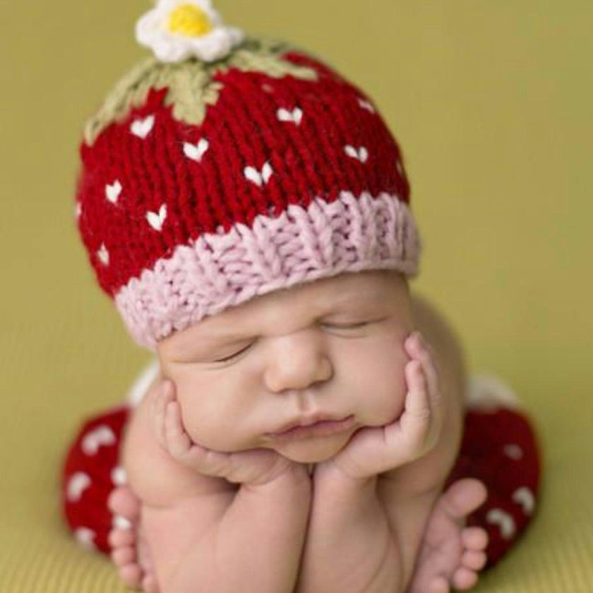 Addie Strawberry Hat and Pant Newborn Set