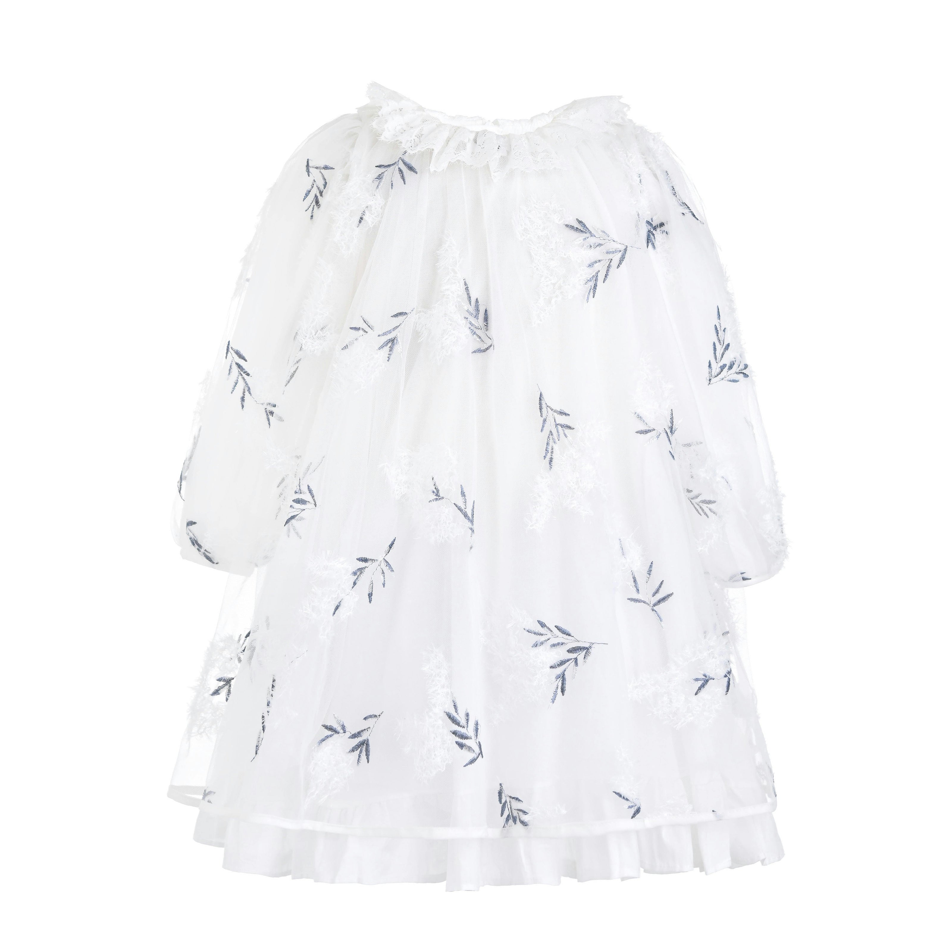 White Floral Embroidered Dress