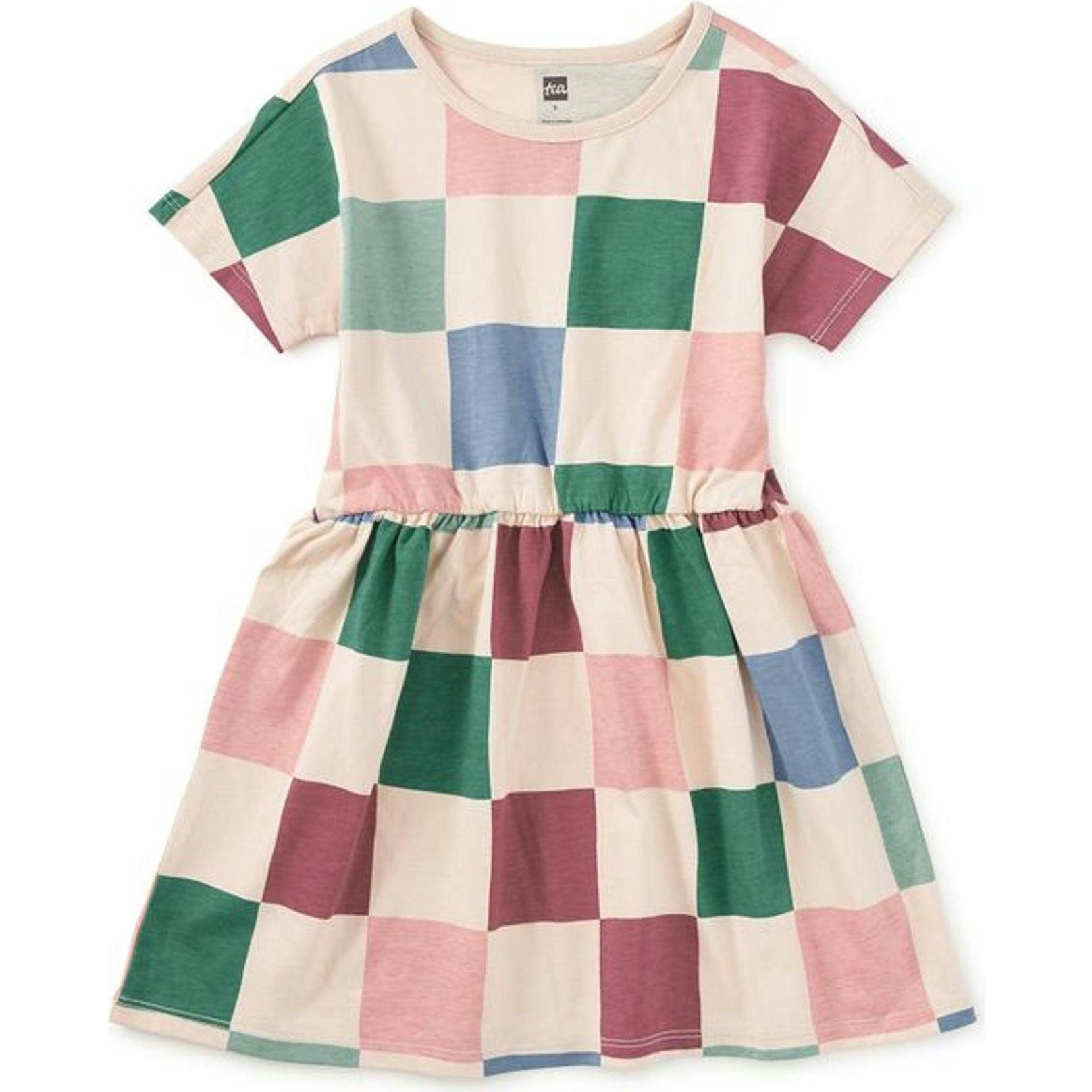 Short Sleeve Twirl Dress, Multi