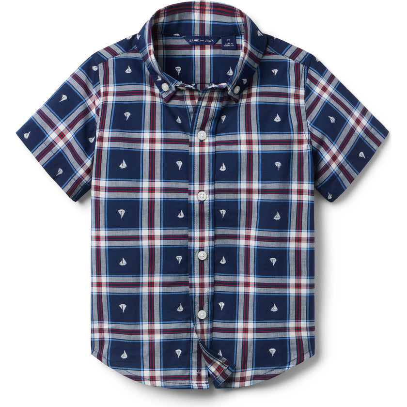 Sailboat Plaid Jacquard Shirt