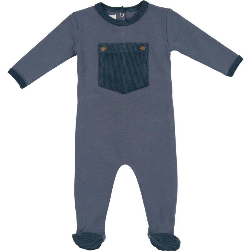 Corduroy Pocket Long Sleeve Footie