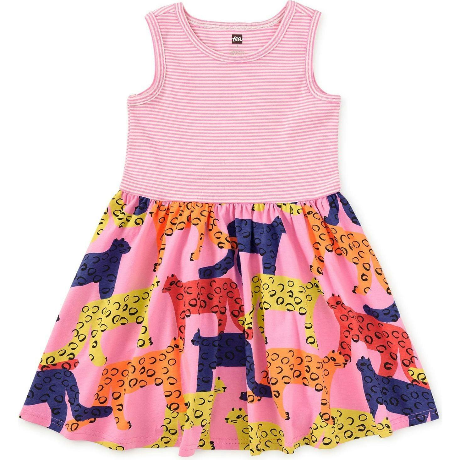 Print Mix Tank Skirted Dress, Multi