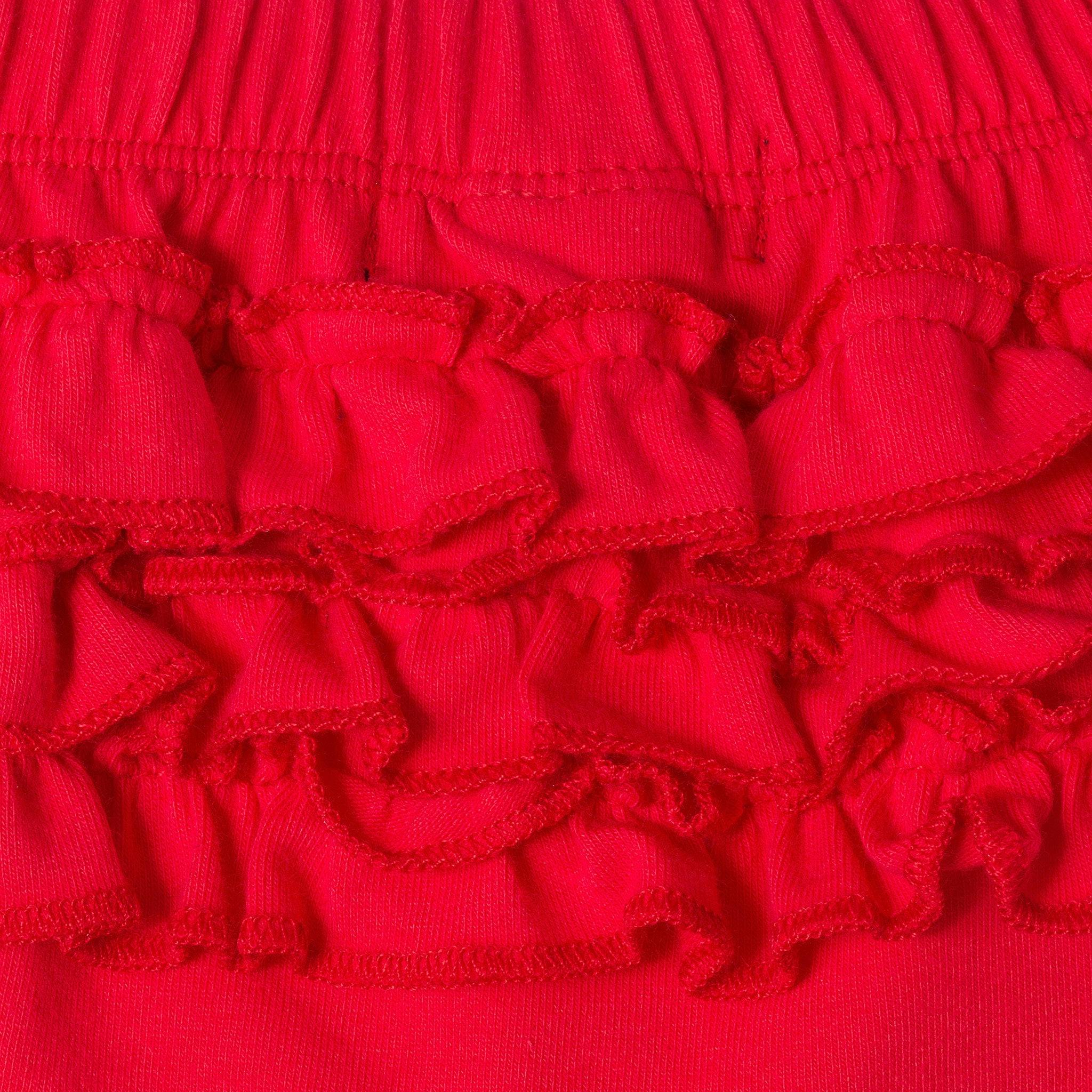 Infant Girls (0-12M) Quilted Knit Dress & Headband Set | Tulle Bows - Red