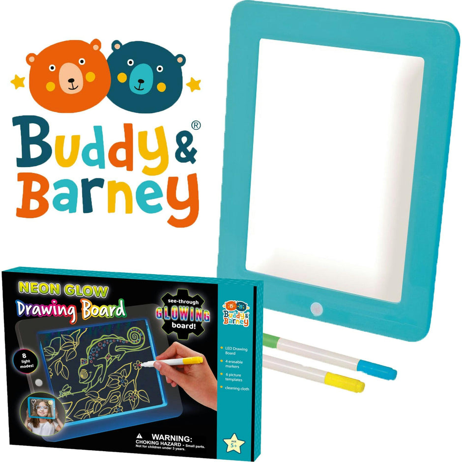 Buddy & Barney: Neon Glow Drawing Board