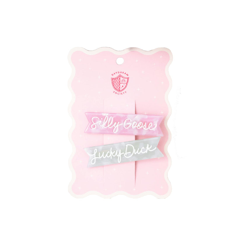 Silly Goose Acetate Hair Clip Set