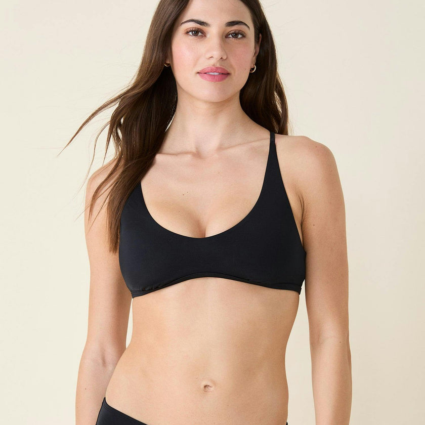 The Valencia Bikini Top - Flat - Black