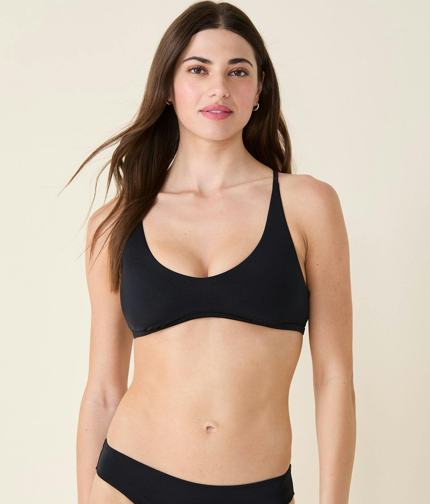 The Valencia Bikini Top - Flat - Black