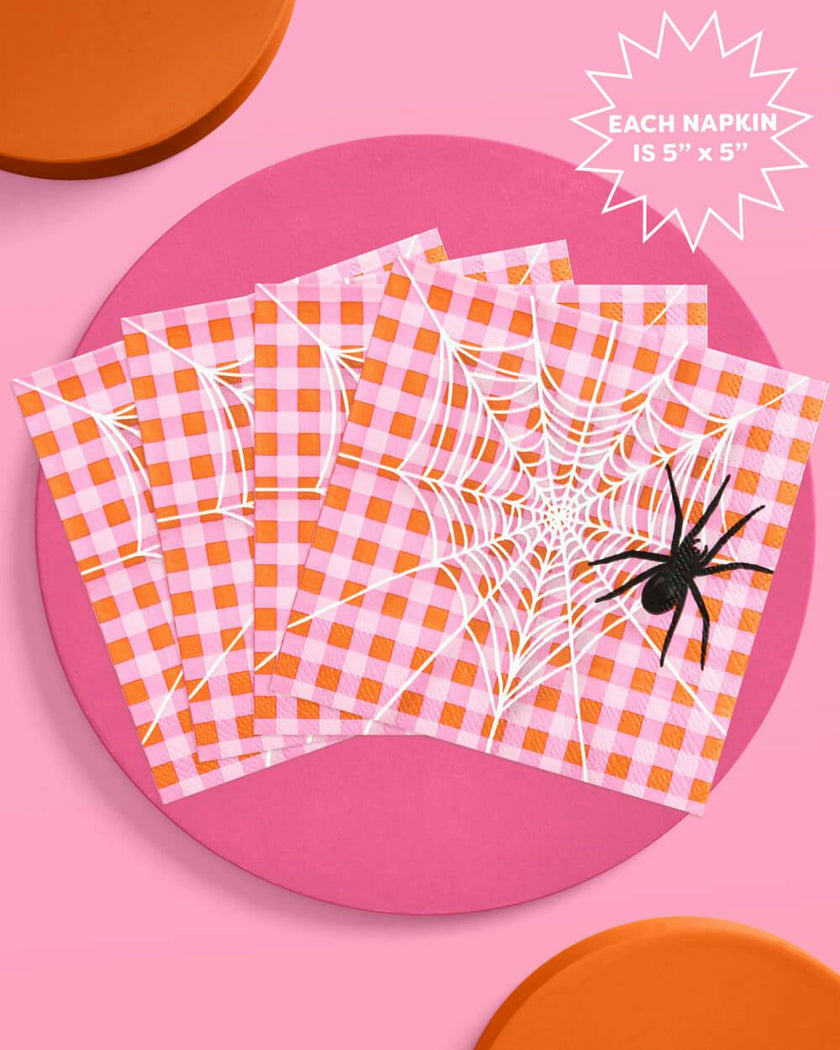 Pink Halloween Napkins - 25 cocktail napkins