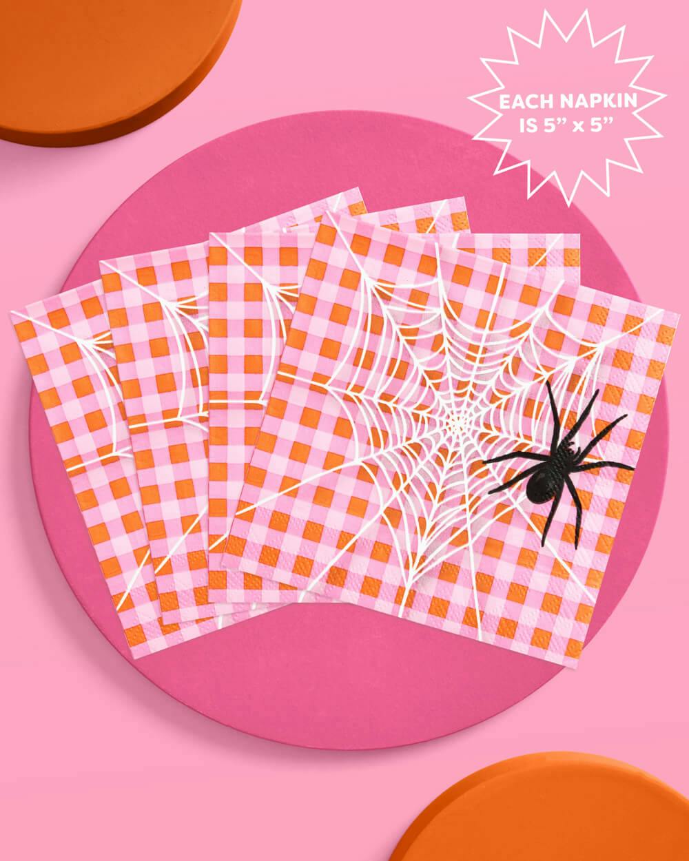 Pink Halloween Napkins - 25 cocktail napkins