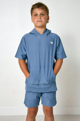 slate short sleeve hoodie