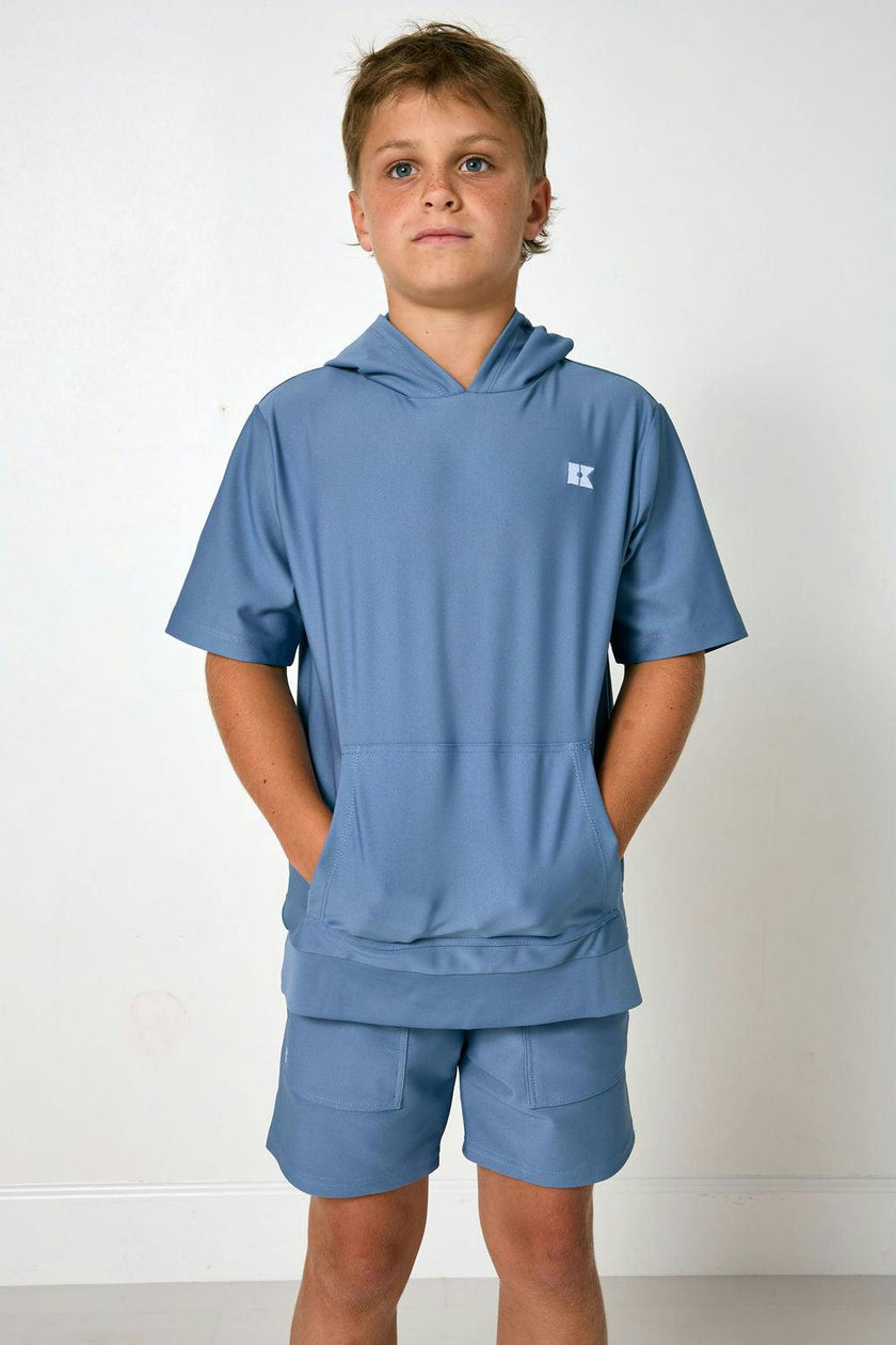 slate short sleeve hoodie