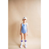 The Upper East Tie Knot One-Piece Swuimsuit, Blue Deep