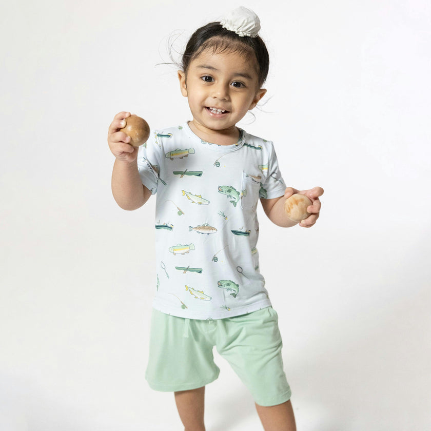 Fishing - Crew Neck Tee with Casual Short