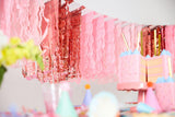 Packed Party Pretty in Pink Fringe Canopy Banners Set of 2 - Metallic and Pink Cascading Fringe Party Banners for Birthdays, Bachelorettes, and Celebrations