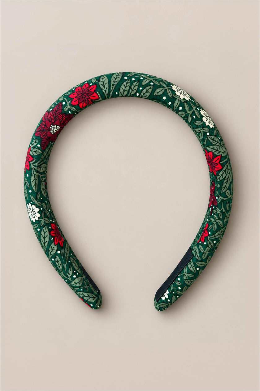 Hair Bows in Evergreen Merry Ditsy