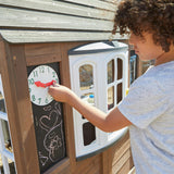Timberwood Wooden Outdoor Playhouse With Kitchen And Barn Doors