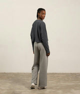 Womens Recycled Fleece Wide Leg Pant - Recycled Fleece - Heather Grey