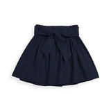 Riblio Corduroy Paperbag Skirt with Bow, Navy