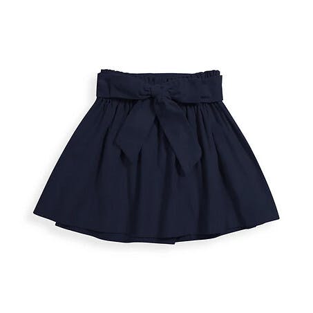 Riblio Corduroy Paperbag Skirt with Bow, Navy