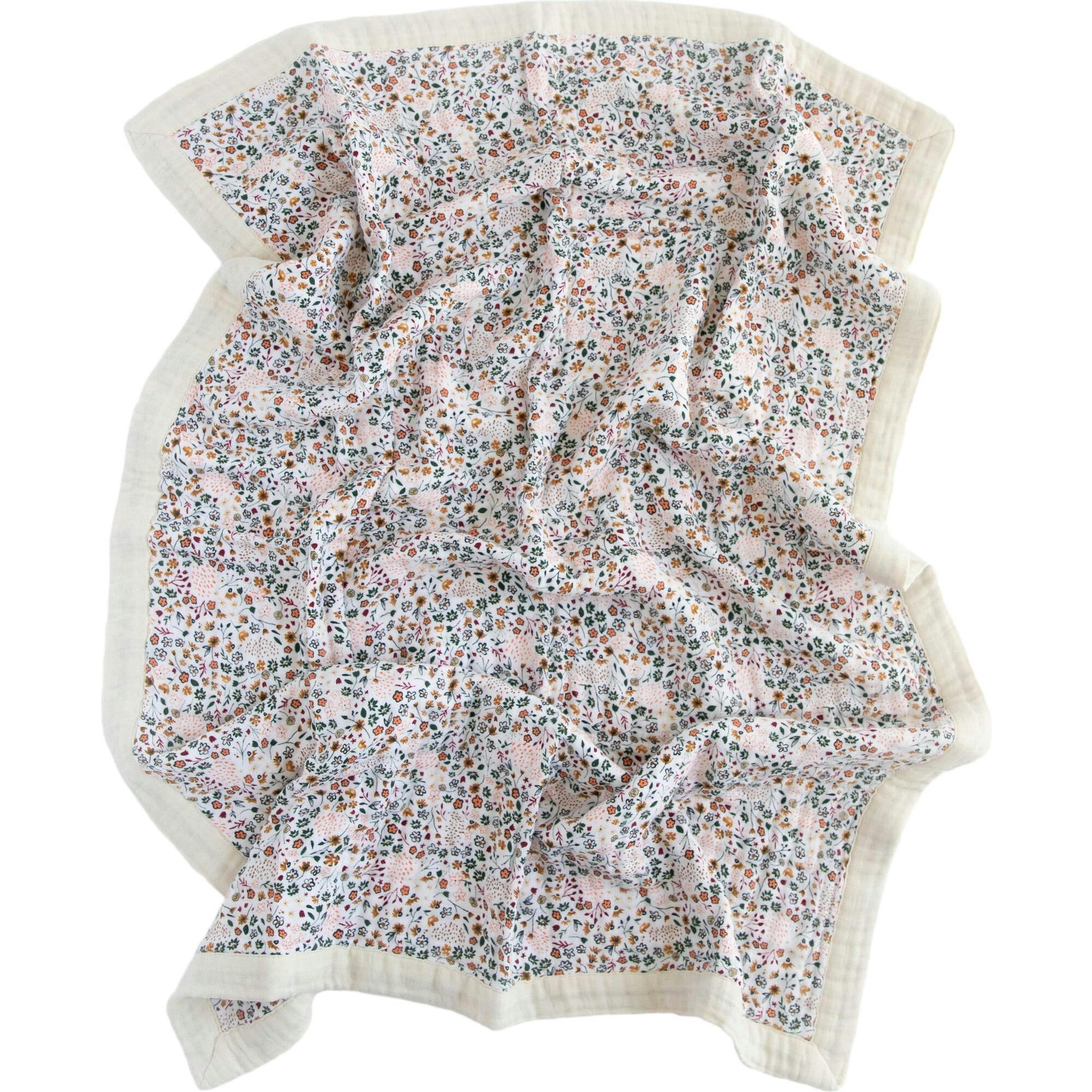 Cotton Muslin Baby Quilt - Pressed Petals