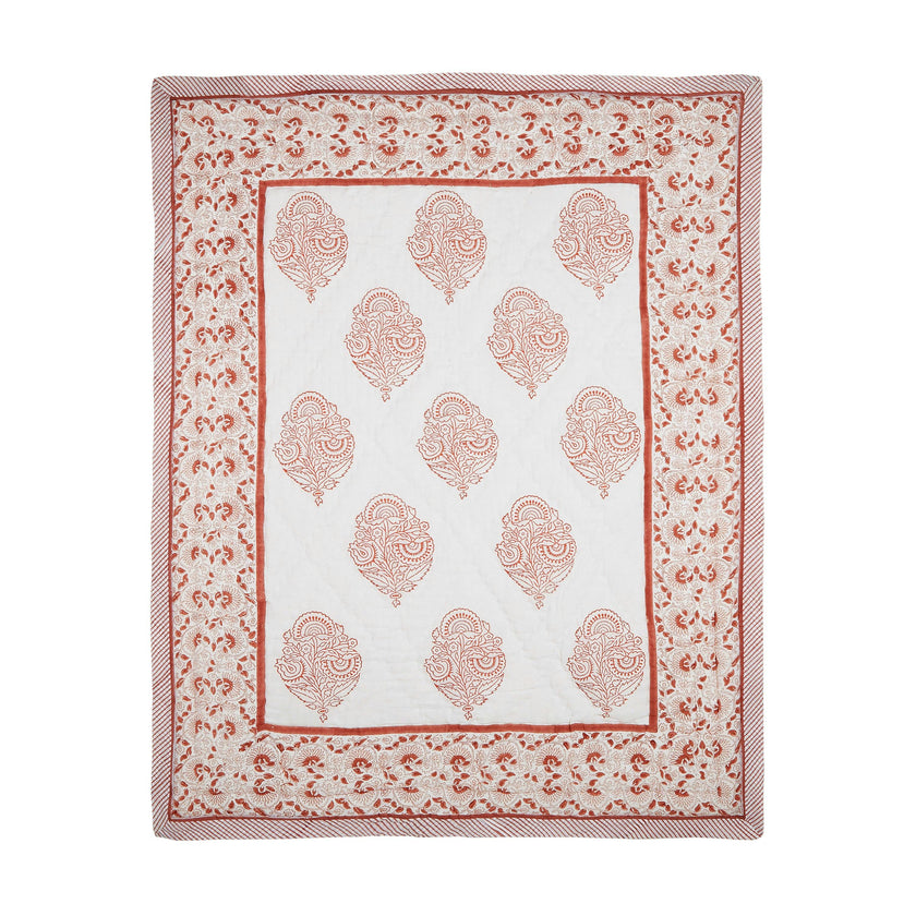 Block-Printed Cotton Crib Quilt