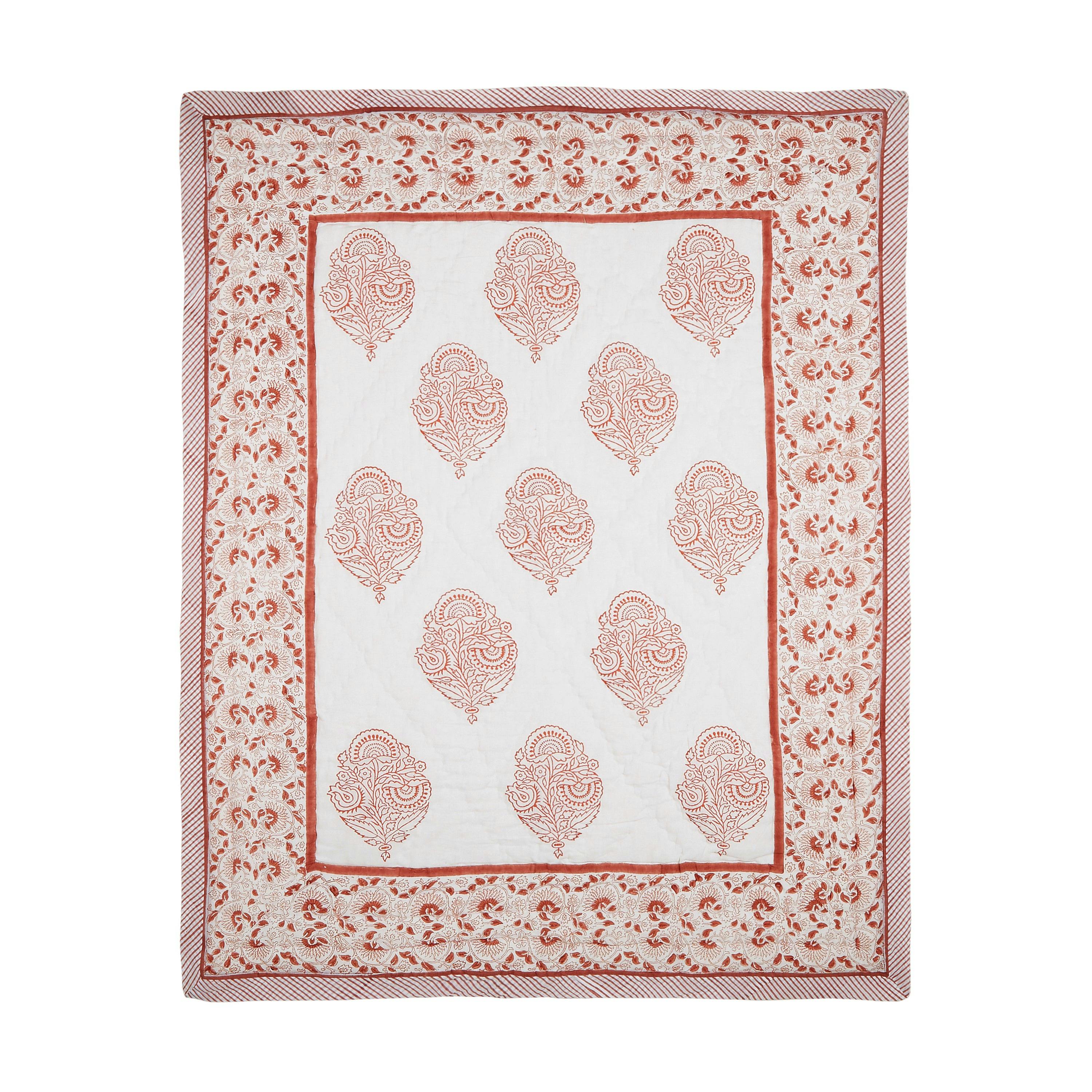 Block-Printed Cotton Crib Quilt