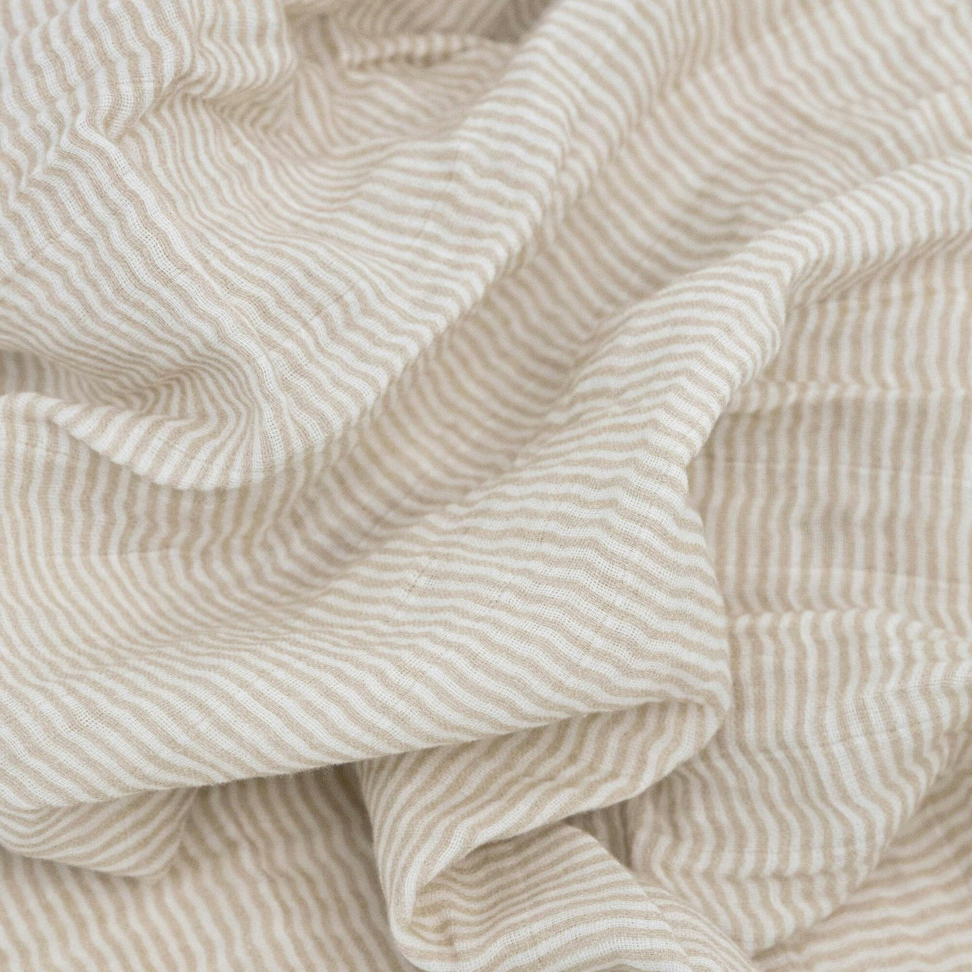 Organic Cotton Muslin Crib Sheet - Sand Stripe
