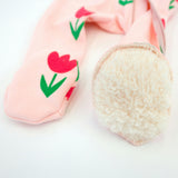 Cotton Candy Pink Tulips Print Zipper Footie