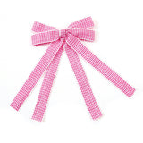 Halo Luxe Jocelyn Gingham Scalloped Bow Hair Clip - Hot Pink