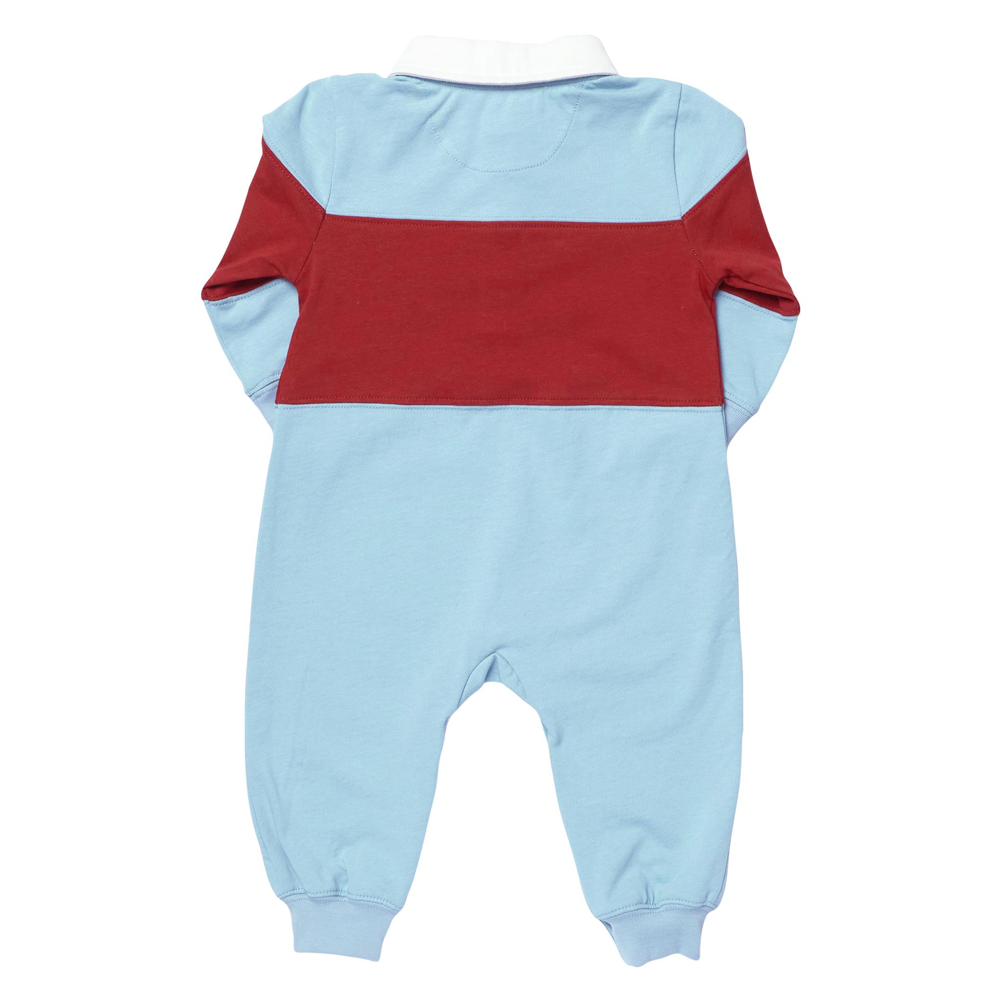 Baby Boys Albert Rugby Jumper - Blue Maroon