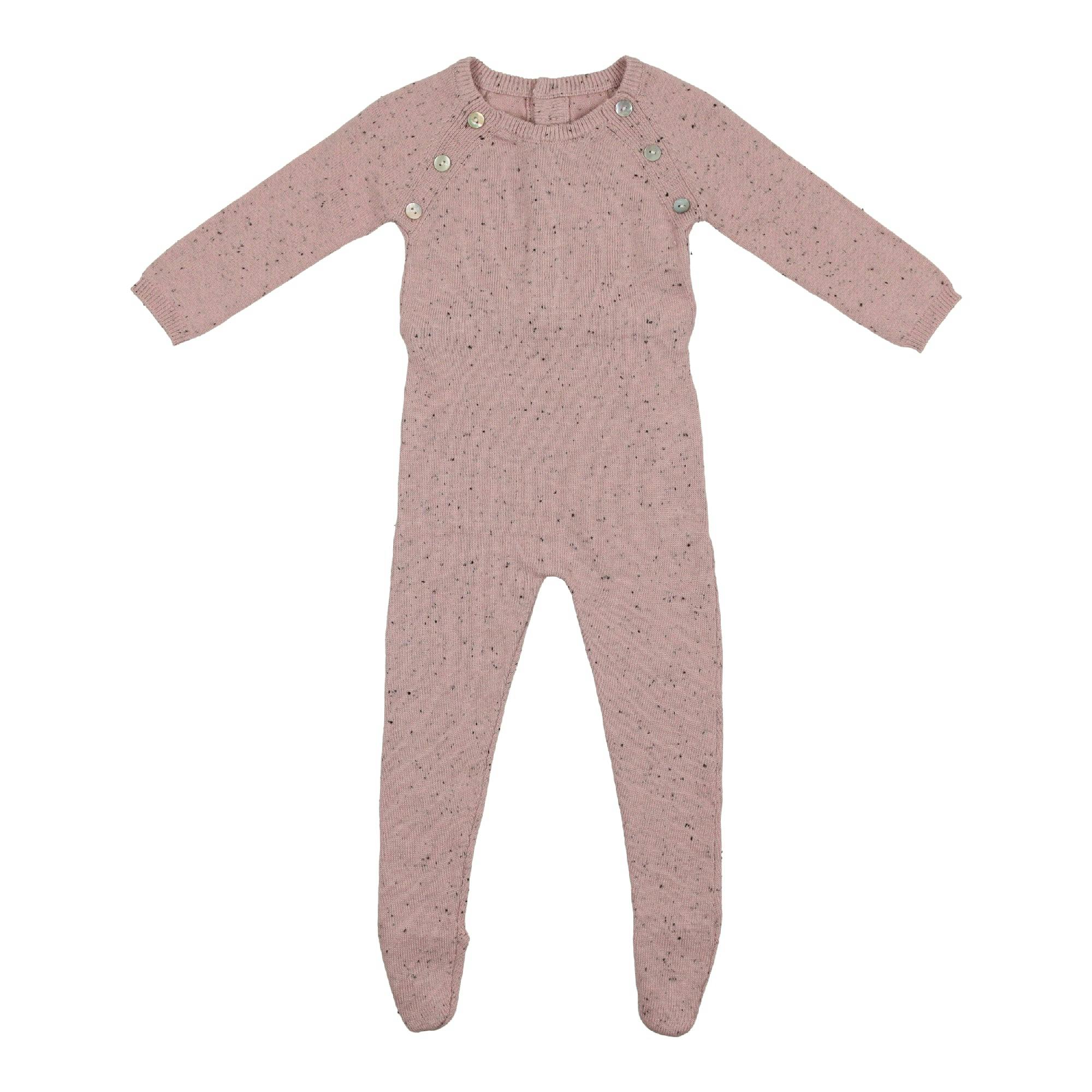 Heather Flecked Long Sleeve Footie