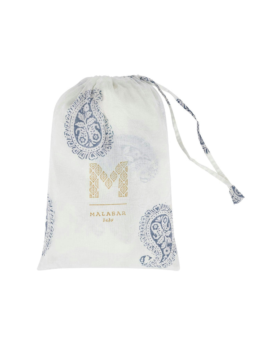 Block-Printed Cotton Fitted Crib Sheet