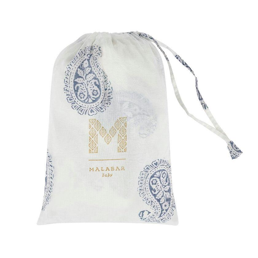 Block-Printed Cotton Fitted Crib Sheet