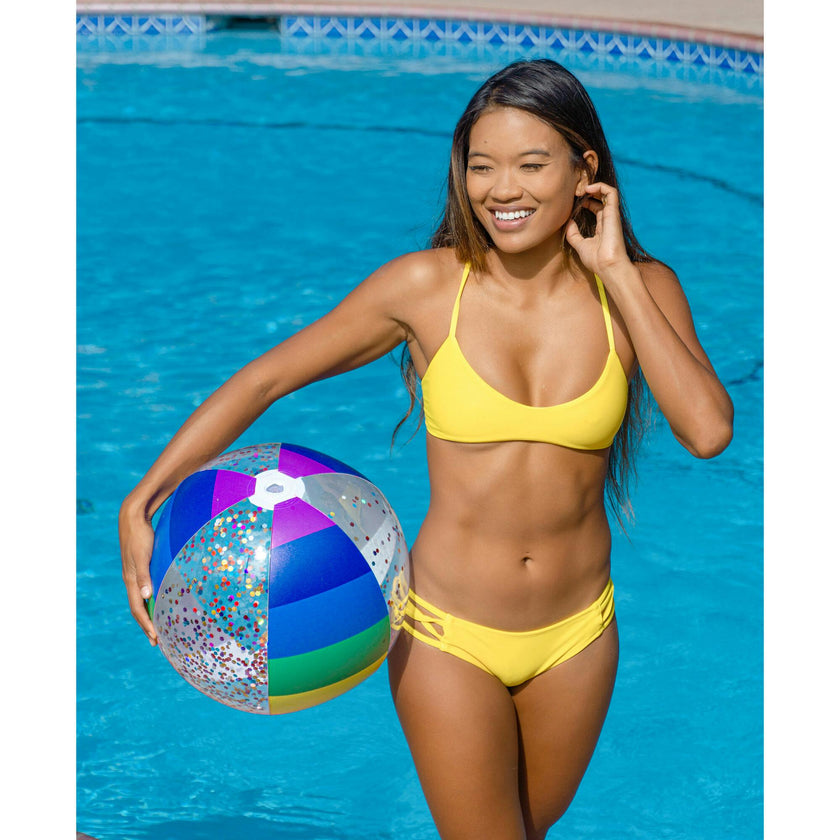 Rainbow Collection Jumbo Glitter Beach Ball Classic Rainbow