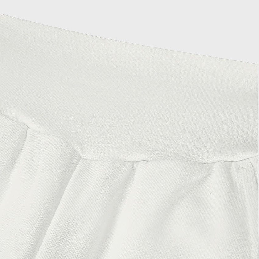 Cotton High Waisted Wide Leg Sweatpant With Raw Hem